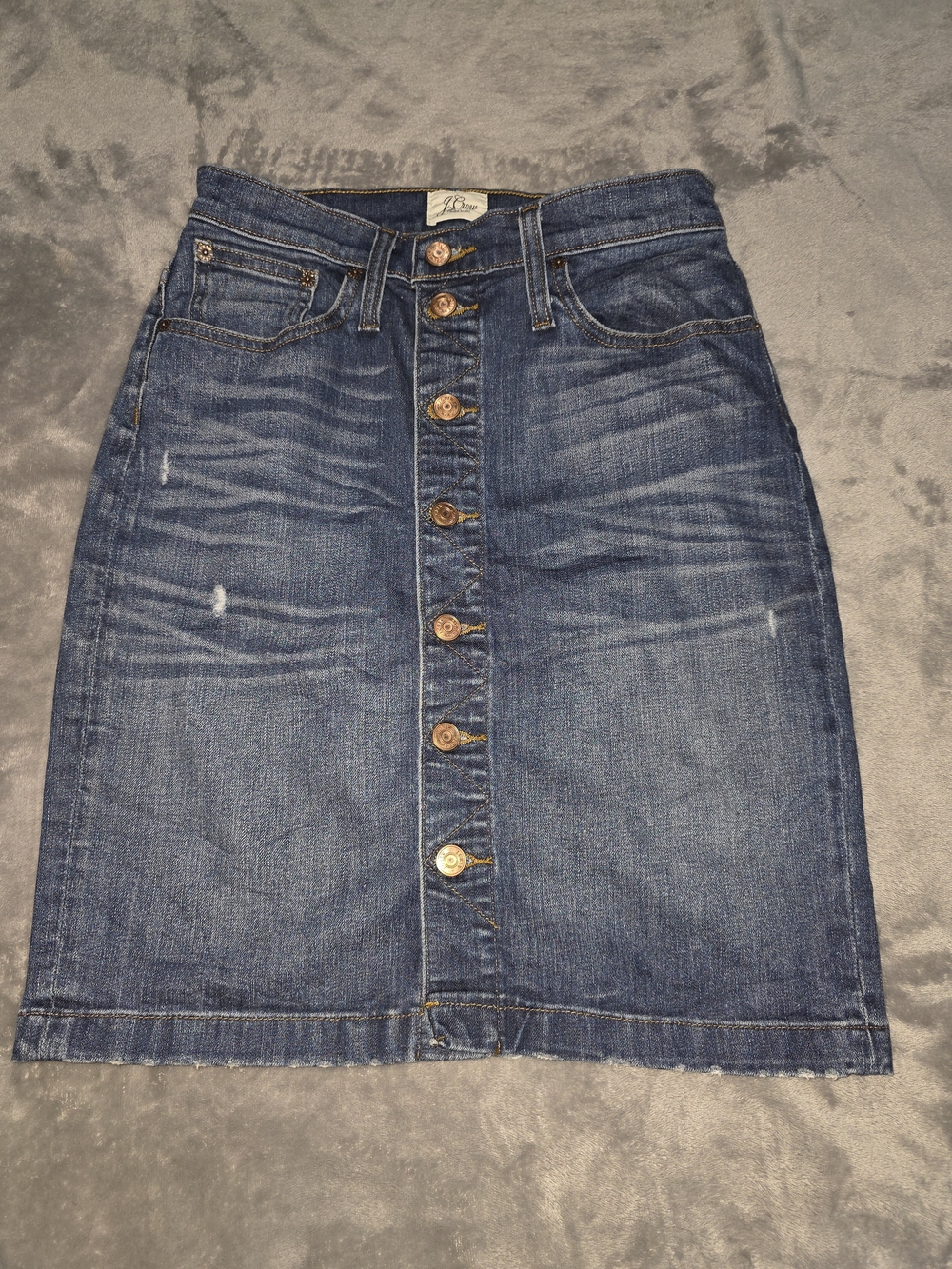 J.Crew Denim button-front skirt in medium wash Pencil Skirt Waist 26